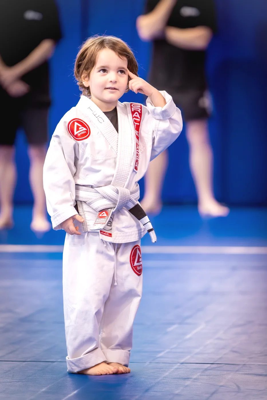 A young child taking part in a Jiu-Jitsu session
