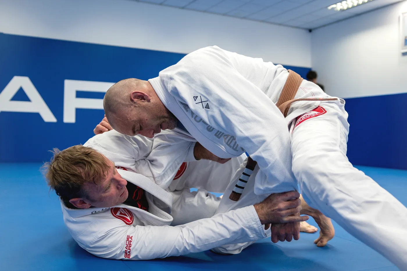 An adults class training at Gracie Barra Holbrooks