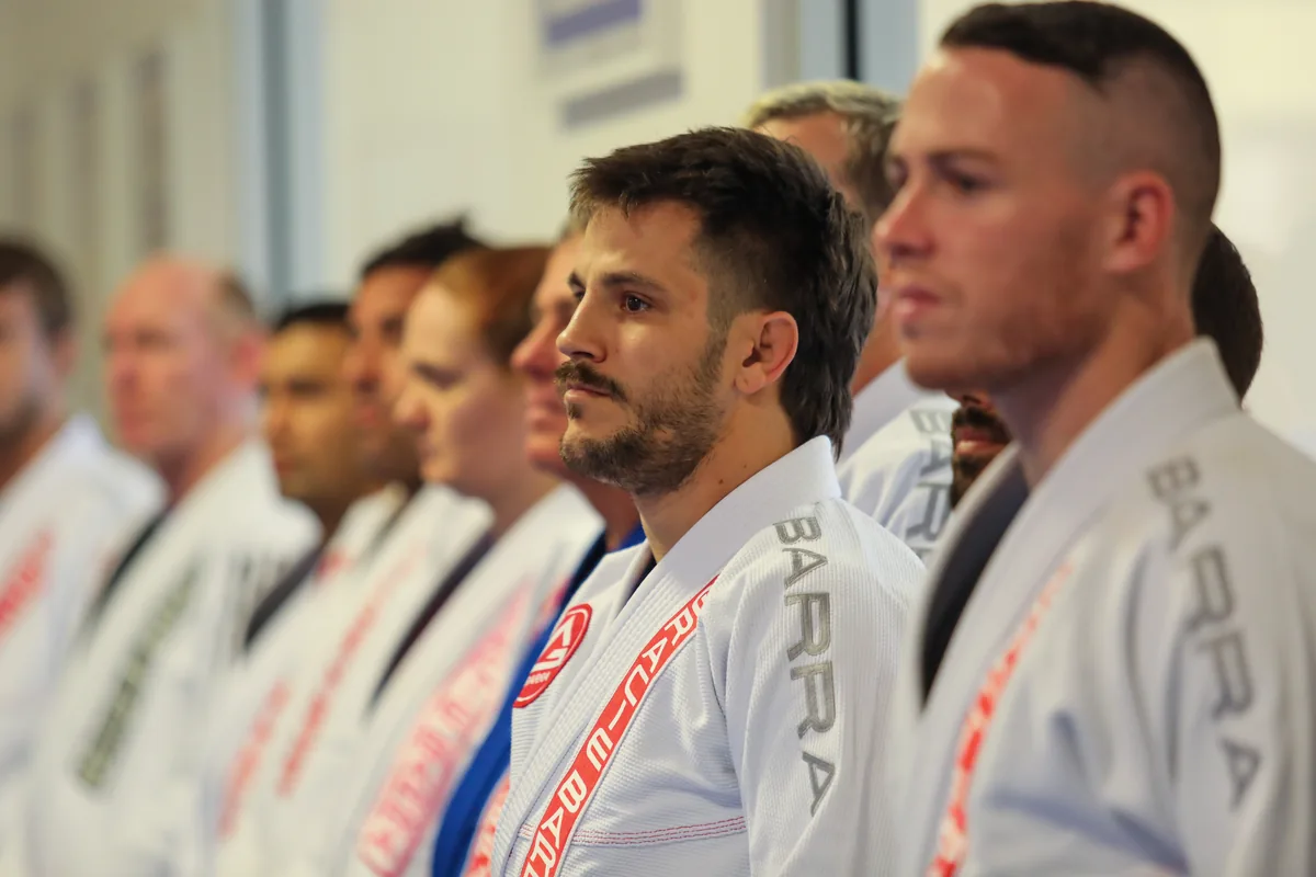 A group of adult Jiu-Jitsu students together